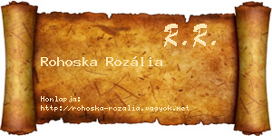 Rohoska Rozália névjegykártya